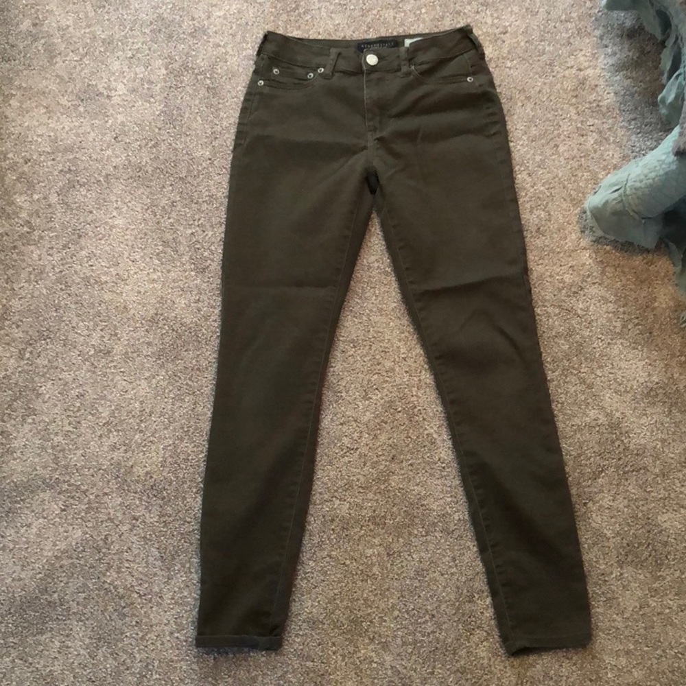 Green high waisted jeans size->00